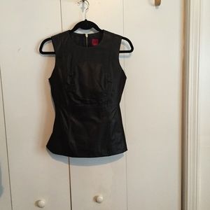 Brand New Genuine Leather Black Top